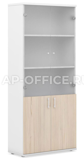 Шкаф комбинированный TARGET 2,05 м стекло матовое в рамке (Rovere), 80x36x205