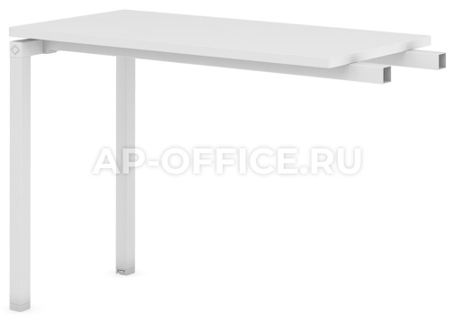 Приставка к столу рабочая TARGET с металлическими ножками (Белая), 50x75x100