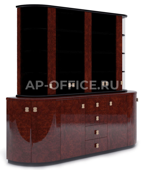 Шкаф для документов cо стеклянными полками и дверцами ROMANO, 50x205x230