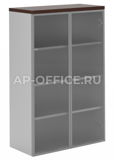 Шкаф с алюминиевыми стеклянными дверьми FLASH 1,4 м